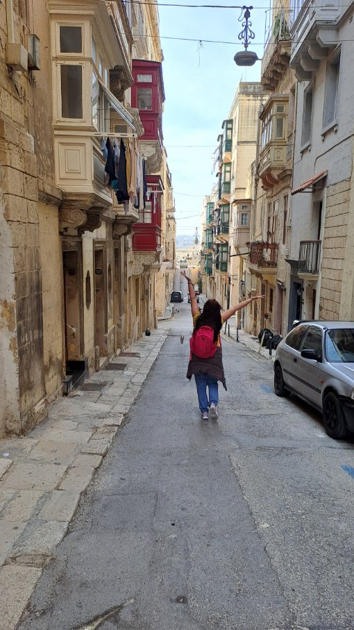 Valeta, Malta, šareni kibic fensteri, prozori, ulica